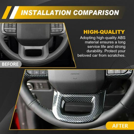 Steering Wheel Cover For Ford F150    2024 2025 Carbon Fiber Black K