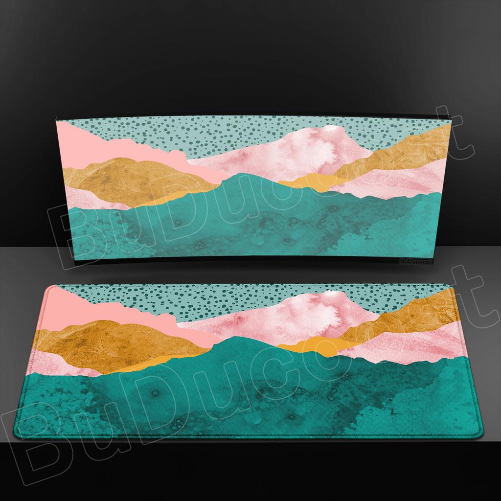 HD Printing Minimalist Desk Mat Abstract Art Design MousePad Non-Slip Rubber Base Mouse Mats for Office Laptop Modern Boho Leave