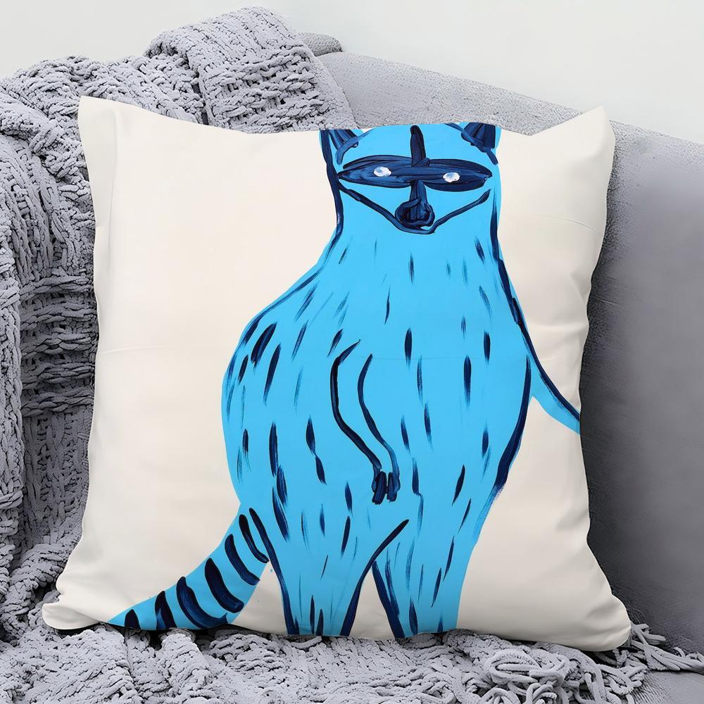 David Shrigley Kunst Malerei Kissenbezug Quadratisches Kissen Schlafzimmer Sofa Freizeit Komfort Kissen Auto Wohnzimmer Heimdekoration 40X40