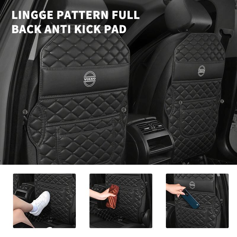 AALU1 Leather Car Back Seat Protector Seat Mud Anti-Child-Kick Pad For Volvo S60 S80 S90 C30 XC40 XC60 XC70 XC90 V40 V60 V90 T6