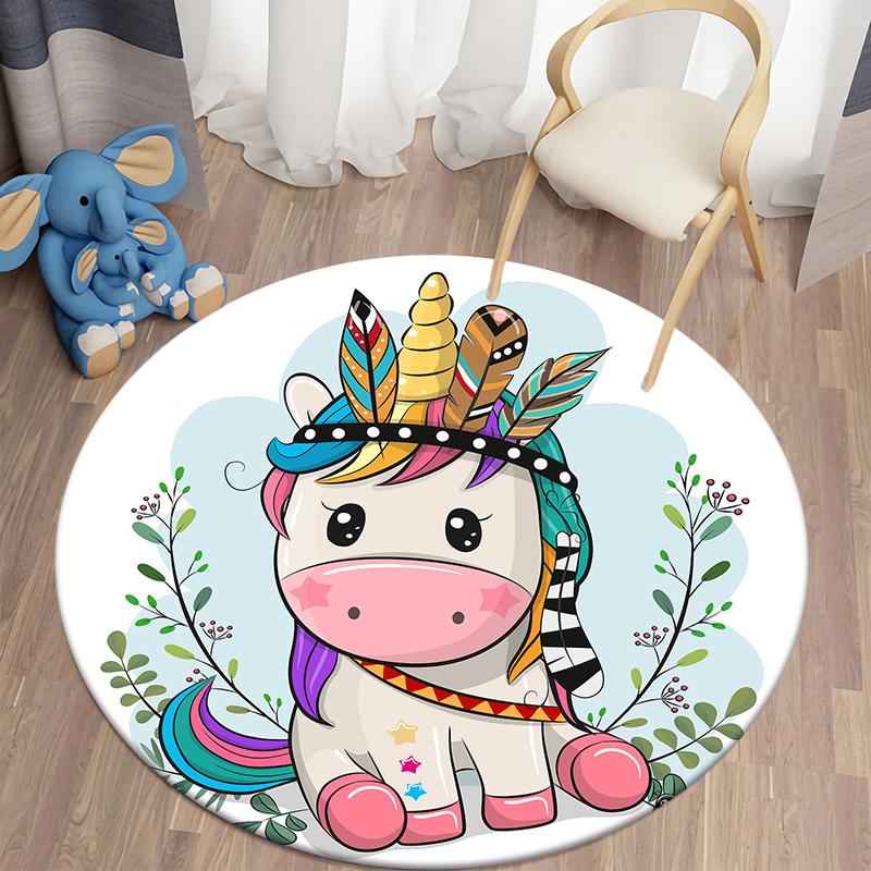 Covor rotund Covor cu animale din desene animate Sufragerie Camera copiilor Leu Covoras Dormitor copii Mod covor