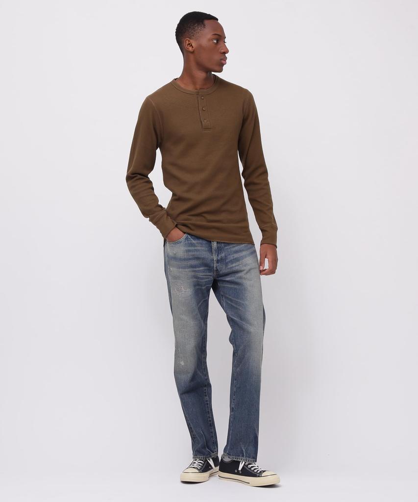 AVIREX DAILY L/S THERMAL HENLY NECK T-SHIRT men's XL 310 olive 783-3930007 XL 310 olive