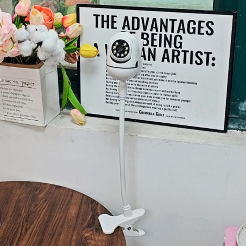 Protable Flexible Camera Clamp Mount Baby Monitor Camera Holder Stand Webcam Monitor Punch-free Bendable Bracket Base With Clip
