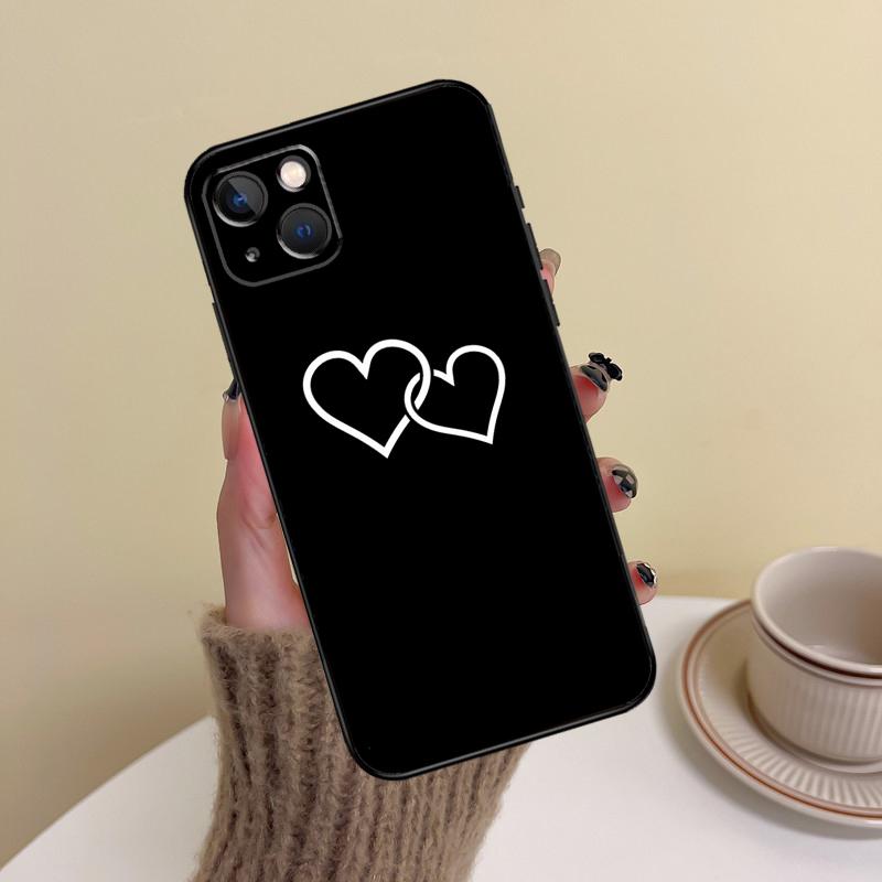 Cute Heart Phone Case For iPhone 17 Pro Max 14 13 12 11 15 16 Pro Max mini Plus 16e 17 Air Cover Funda