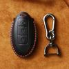 KEYYOU Genuine Leather Car Key Case Cover For Nissan Tidda Livida X-Trail T31 T32 Qashqai March Juke Note GTR Keychain Ring
