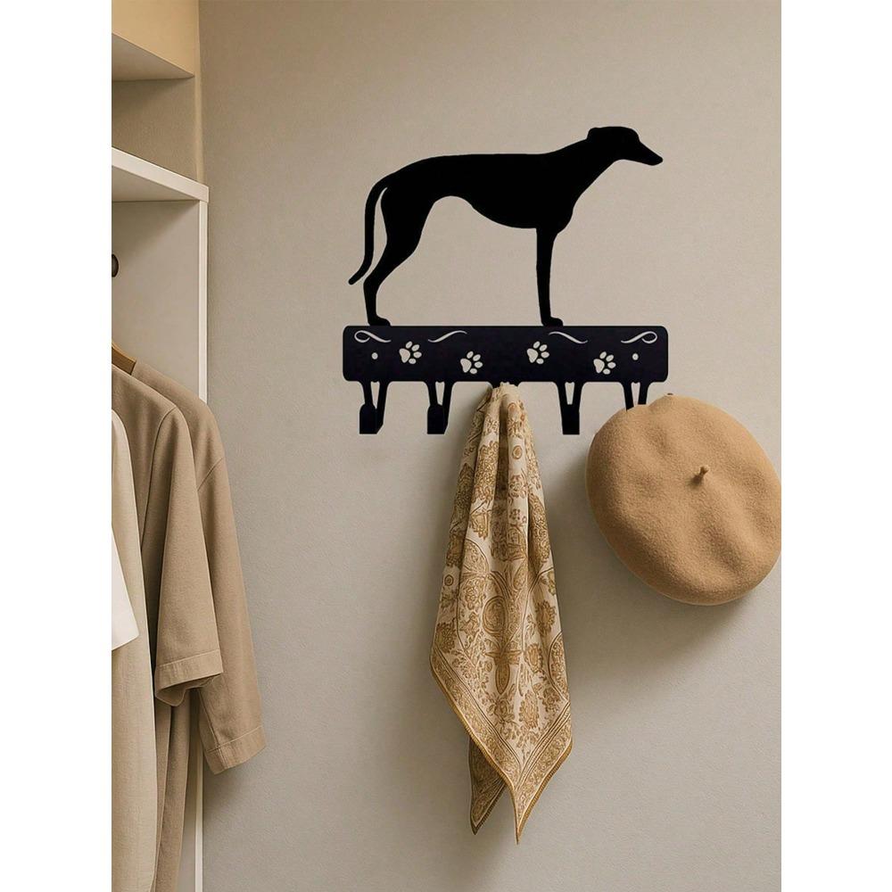 1-Pack Black Metal Dog Design Wall Hook Functional Home Decor for Hallway Entryway Storage Organization Pet Lover Gift