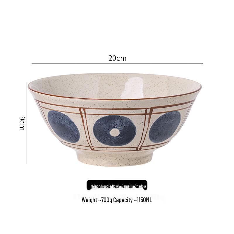 ZISIZ Japanese Style Ceramic Ramen Bowl (Set of 2)