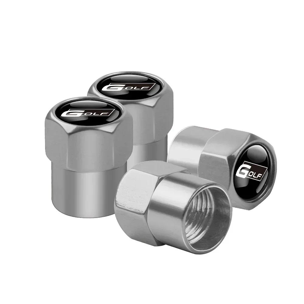 T23-For Volkswagen VW GTI R Golf 5 7 6 4 Polo Tiguan Passat Jetta Lavida Car Styling 3D Metal Wheel Tire Valve Stem Caps Accessories