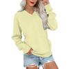 Women's Casual Fashion Solid Color V-Neck Long Sleeve Sweatshirt Lightweight Pullover With Pockets Warm Sweatshirt
