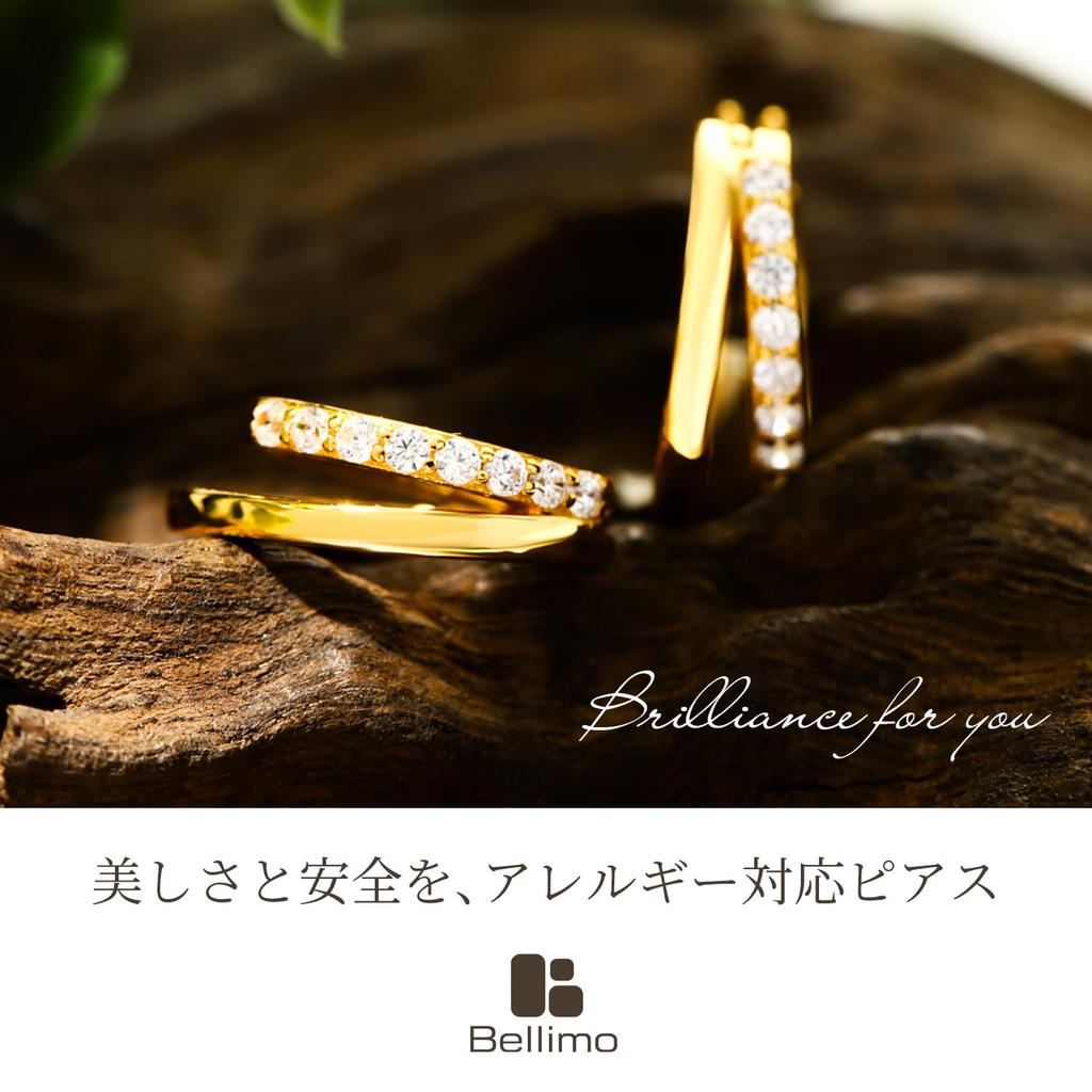 metal ring hoop gold [Berimo] Earrings, allergy-friendly, women's earrings, earrings, zirconia, simple, stylish,