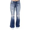 European & American Women's High Waist Slimming Flare Jeans - 2025 New Style, Comfortable Ripped Stretch Denim