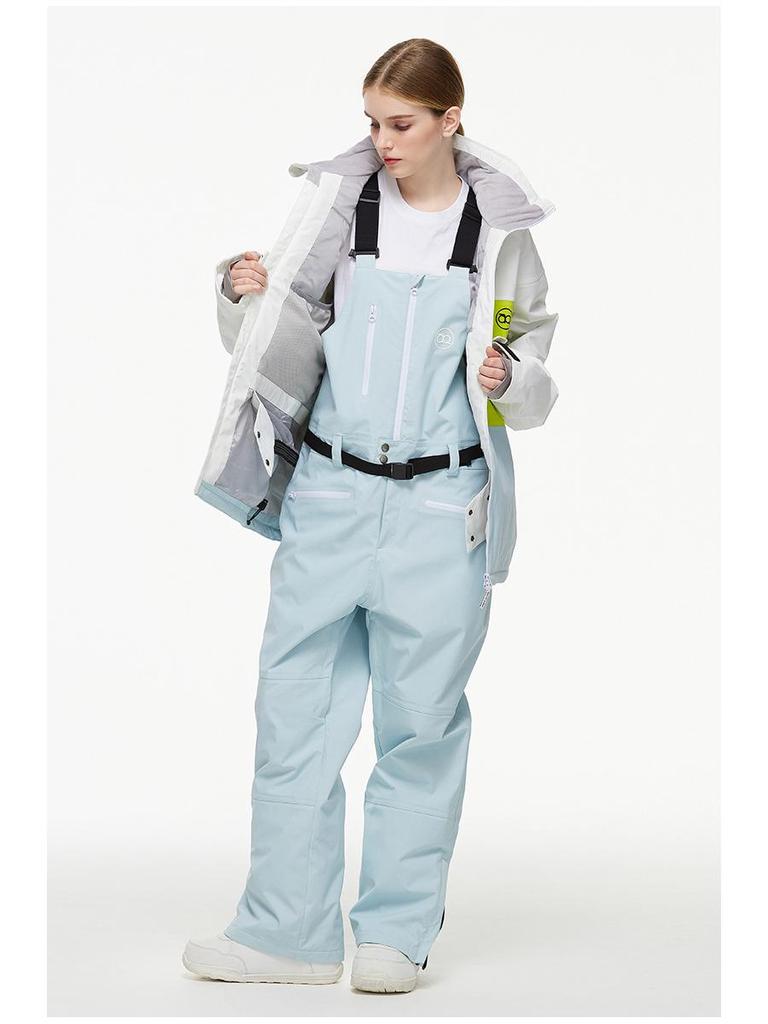 Unisex Waterproof Ski Pants with Suspenders - Warm, One-Piece Snowboarding & Ski Apparel