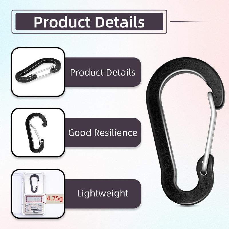 5Pcs Multi-Uses Carabiner Aluminum Alloy Carabiner Hooks Carabiner Spring Clips for Outdoor Hiking Camping Fishing