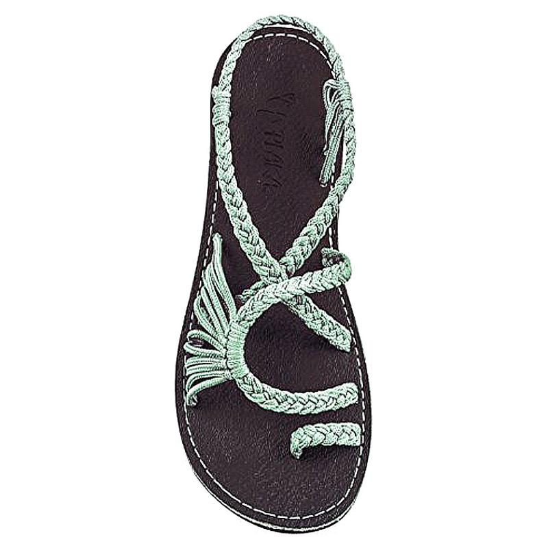 2025 Sandálias Trançadas de Tiras Sandálias Confortáveis de Corda Boêmia Sapatos de Verão de Bico Aberto para Mulheres para Praia Beira da Piscina Viagem Acampamento