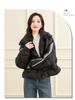 Winter new versatile hooded short jacket with thick fleece for women