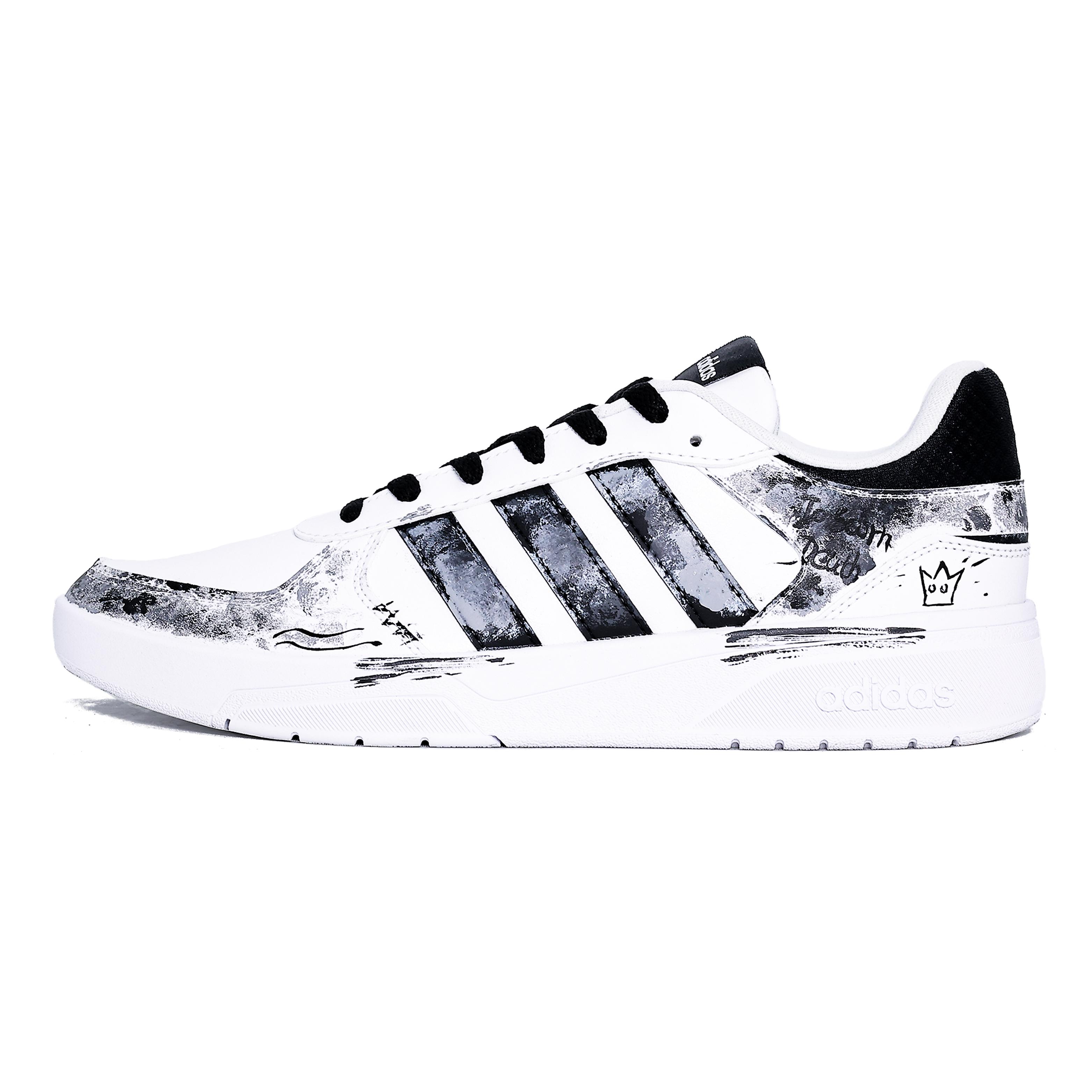 

Adidas Neo Courtbeat Cushioning Abrasion Resistant Slip Resistant Low top Skateboard Shoes Unisex Gray White JS3010(Team1375-) 42