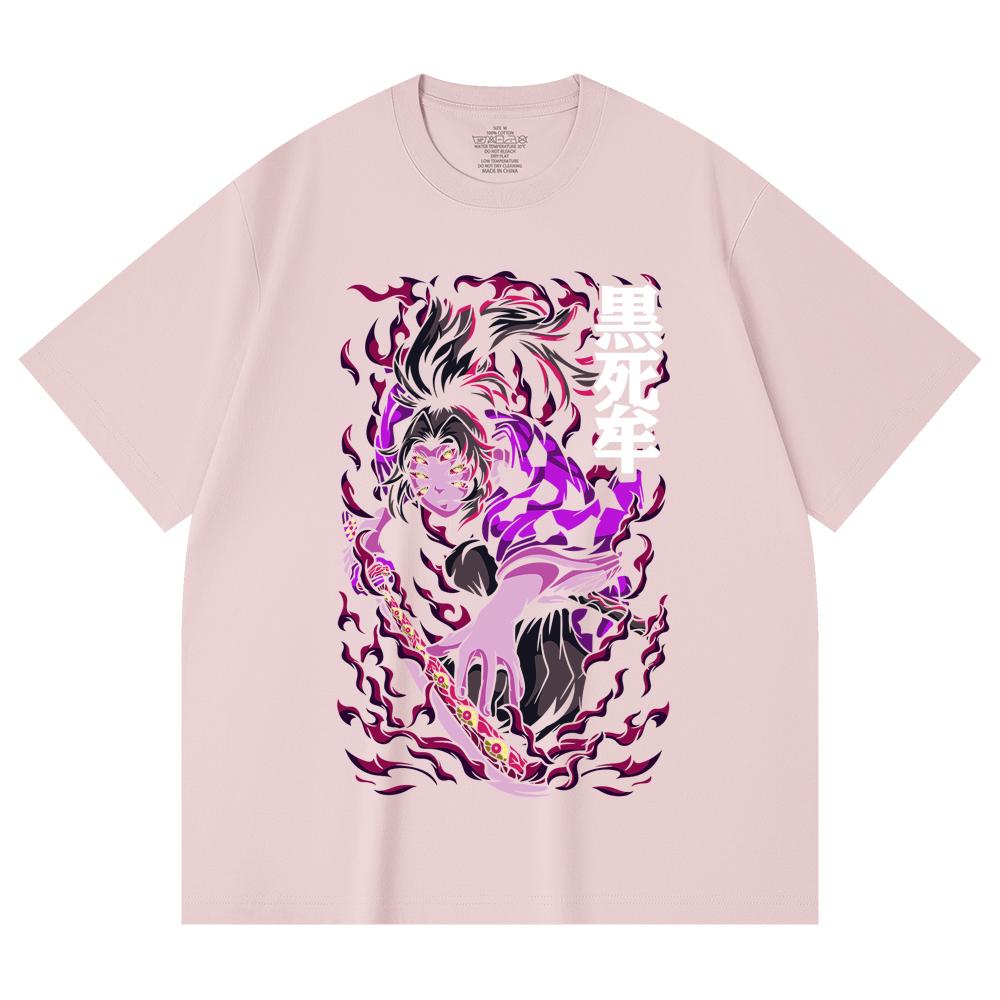 230 Gsm 100% Cotton Demon Slayer V83 Kokushibo Print Unisex Heavy Cotton T Shirt