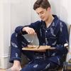 Pijama de Algodão Masculina de Primavera e Verão Calças de Manga Comprida Fato de Pijama para Meninos Fato Casual Homewear para Adolescentes