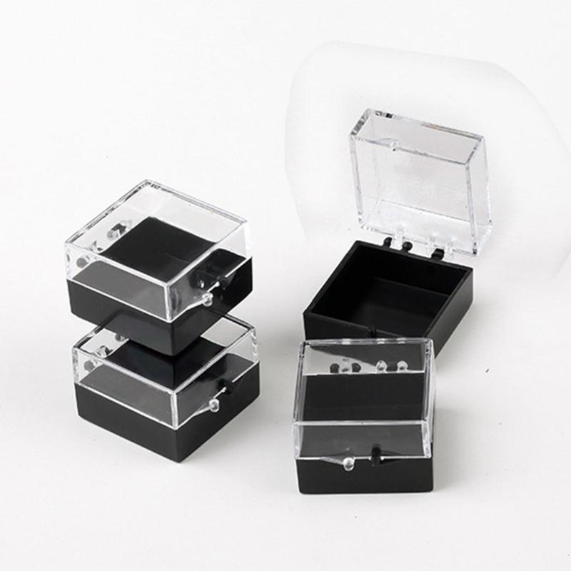 16pcs Clear Plastic Jewelry Display Case With Secure Lid for Rings Earring Storage Stackable Organizers Set