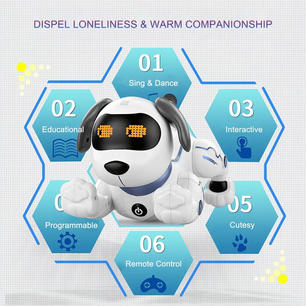 Intelligent Touch Remote Control Electronic Walking Dog Robot Toy, Dancing Pet for Boys and Girls Birthday Gifts