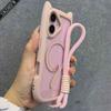 Ins 3D Cartoon Cat's Ears Tail Magnetic Ring Phone Case With Lanyard For iPhone 16 15 14 13 12 11 Pro Max + Plus Back Cover