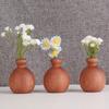Minimalist Wood Dried Flowers Vase Vintage Style Elegant Solid Wood Pot Small Planter Home Office