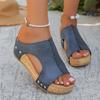 Plus Size Wedge Sandals Fall 2025 New Fishmouth Platform Heightened Side Space Sandals