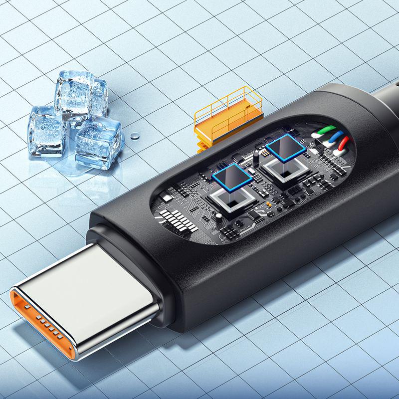 PD100W Type-C To Type-C Fast Charging Cable with Digital Display for Phones and Laptops