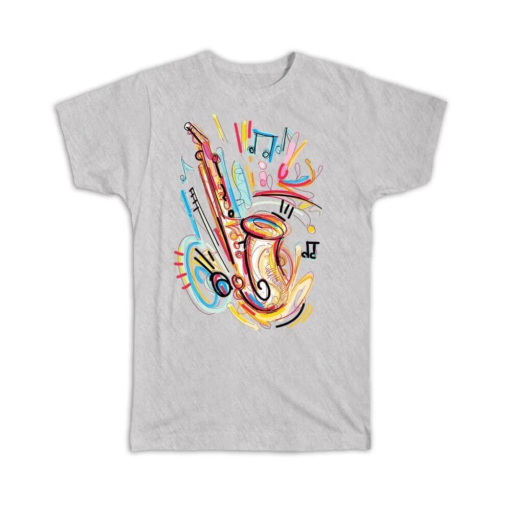 

Gift T-Shirt : I Love Music Saxophone Painting Wall Art Colorful Teenager Room S