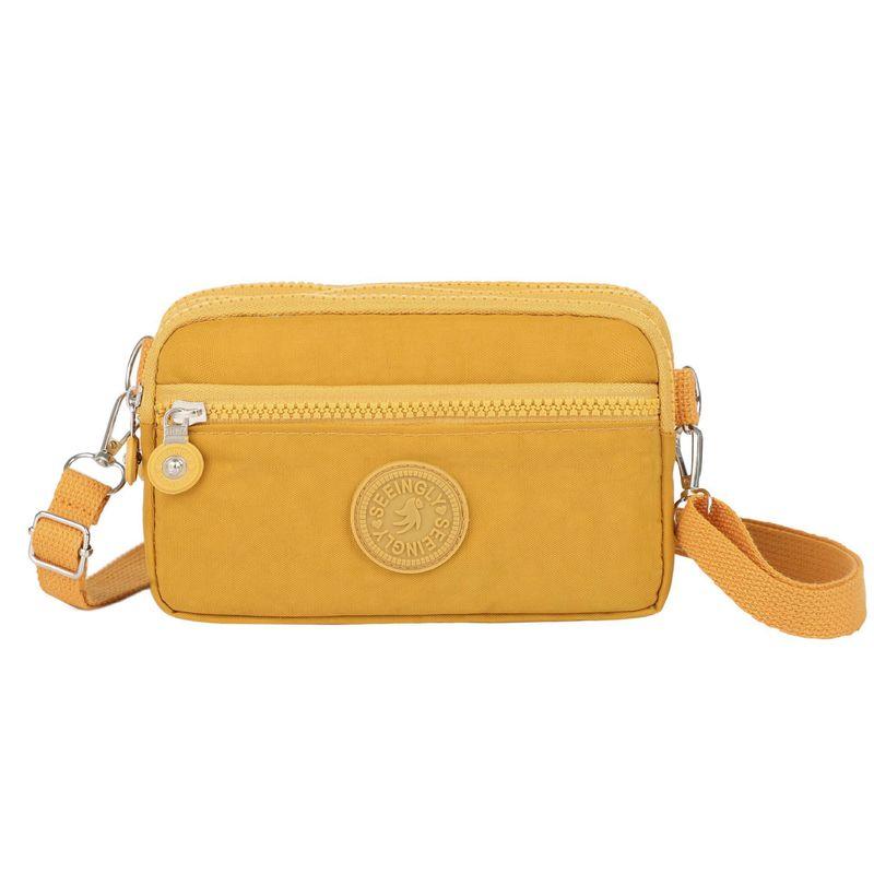 

Простая тканевая сумка-мессенджер для девочек, однотонная многослойная сумка для мобильного телефона, многофункциональная плечевая холщовая маленькая сумка, сумка-клатч Ginger yellow