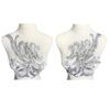 Gold Silver Red Sewing Supplies 40*19CM Bodice Applique Fabric Fashion Elegant Sequin Patches