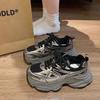 Black dad shoes women's 2025 new spring and autumn double mesh women's shoes versatile platform casual sports shoes