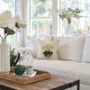 Double Sided White Orchid Blue White Porcelain Throw Pillow Cover Botanical Print Decorative Cushion Case For Couch Home Decor