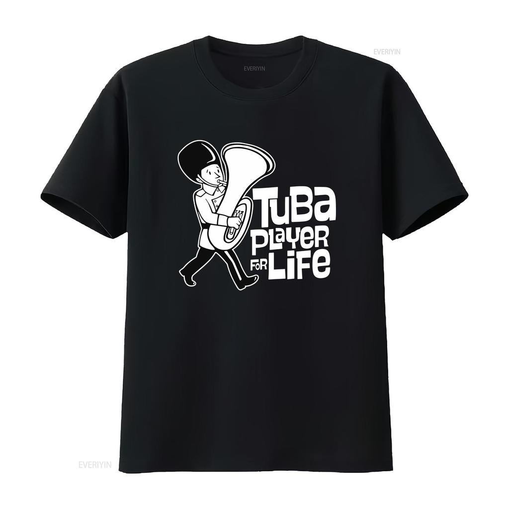 Tuba Player For Life T Shirt Vintage Washed Stylish Unisex Graphic Casual Versatile Fashion Soft Comfortable Streetwear