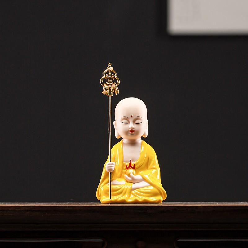 

Керамическая статуя Бодхисаттвы Кшитигарбхи - Дзен Будда Высокого класса Украшение для дома, комнаты, офиса, Фэн-шуй, фигурка-статуэтка