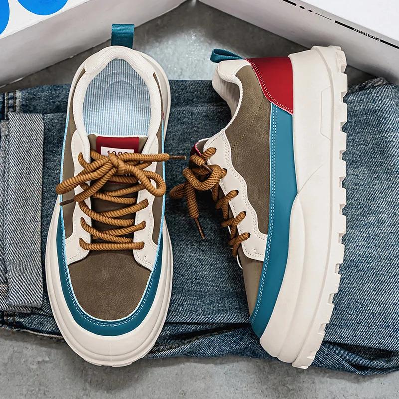 High Quality New Men's Chunky Sneakers Non-slip Leisure Sports Shoes for Men New Wear-resistant Platform Shoes Zapatillas Hombre