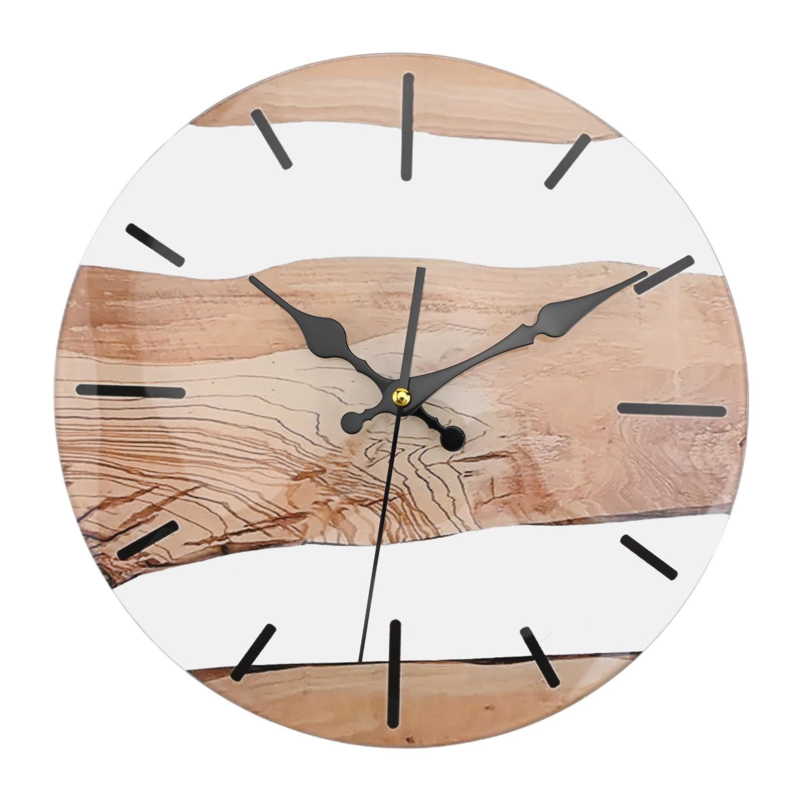 

Часы из закаленного стекла, винтажные настенные часы, деревянные бесшумные настенные часы, домашний декор A