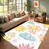 Cute Sun Cloud Living Room Rug Hand Drawn Cartoon Pattern Home Decor Carpet Soft Non-Slip Floor Mat for Kids Room Bedroom