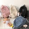 Japanese Ulzzang Style Cute Cartoon Bear Embroidery Soft Girl Backpack