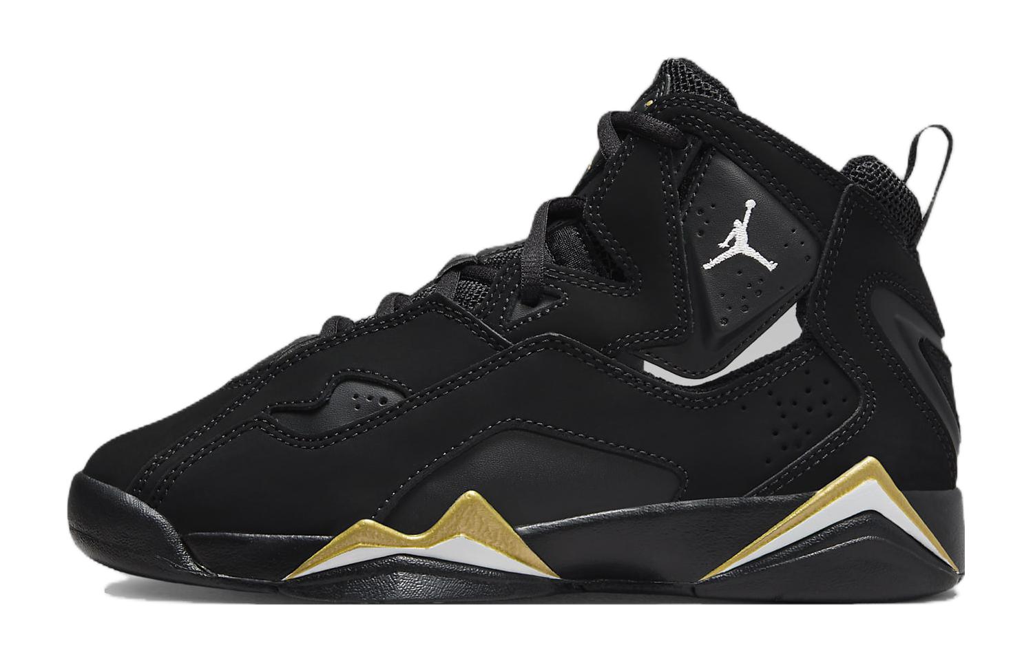 

Jordan True Flight Slip Resistant Abrasion Resistant High top Children s Basketball Shoes Black Teenagers 343795-017 37.5
