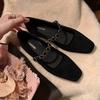Fashion Women's Fashion Low Heel Shoes Square Head Shallow Mouth Soft Sole Anti-slip Wear-resistant Low Top Shoes