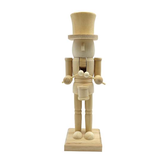 Soldat Casse-Noisette Non Peint Ornement Soldat en Bois DIY Peinture Figurine Soldat Casse-Noisette pour Décoration de Noël Cadeau de Fête