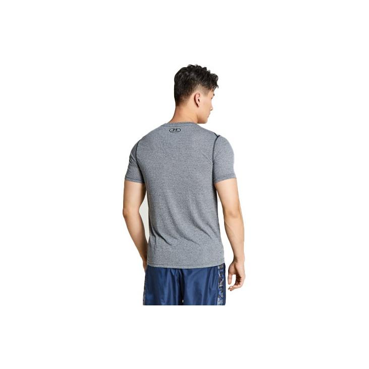 Under Armour Solid Color Crew Neck Short Sleeve T-Shirt Men Tops Dark-Gray 1289588-006