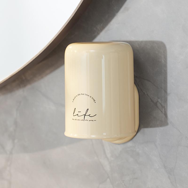 Zahnbürstenhalter Aufbewahrungsregal Douyin Badezimmer Wandmontage Mundspülbecher Stanzfrei Dental Zylinderhalter Set