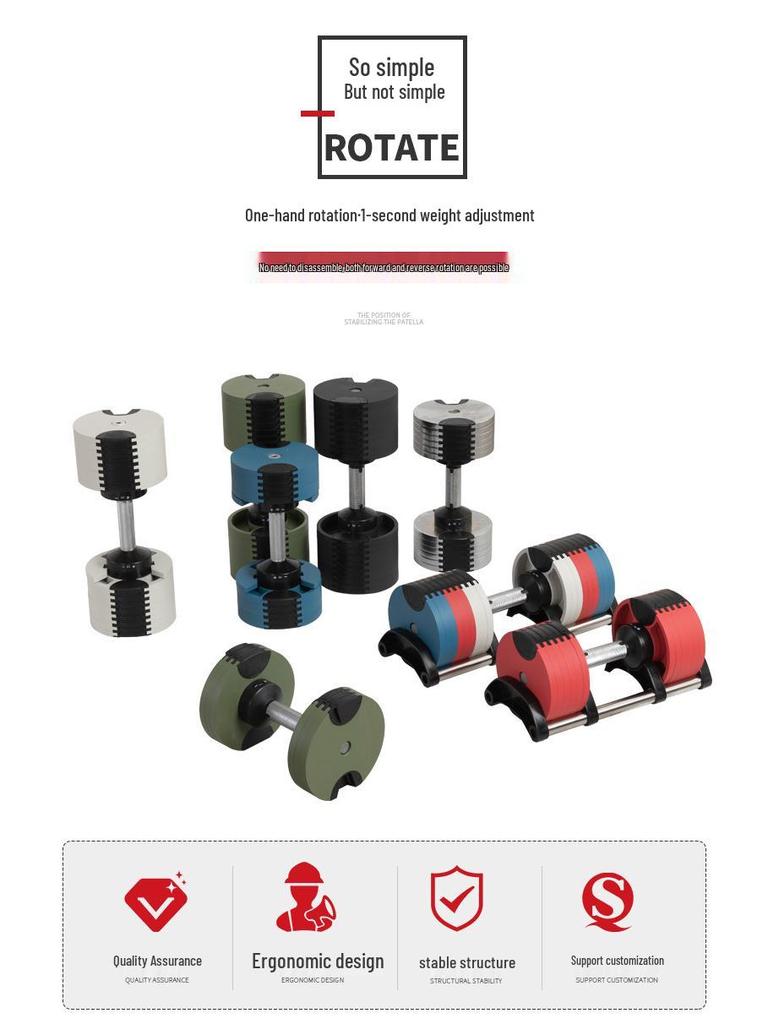 Adjustable Dumbbells: 20kg to 32kg Fitness Equipment with Removable Weights