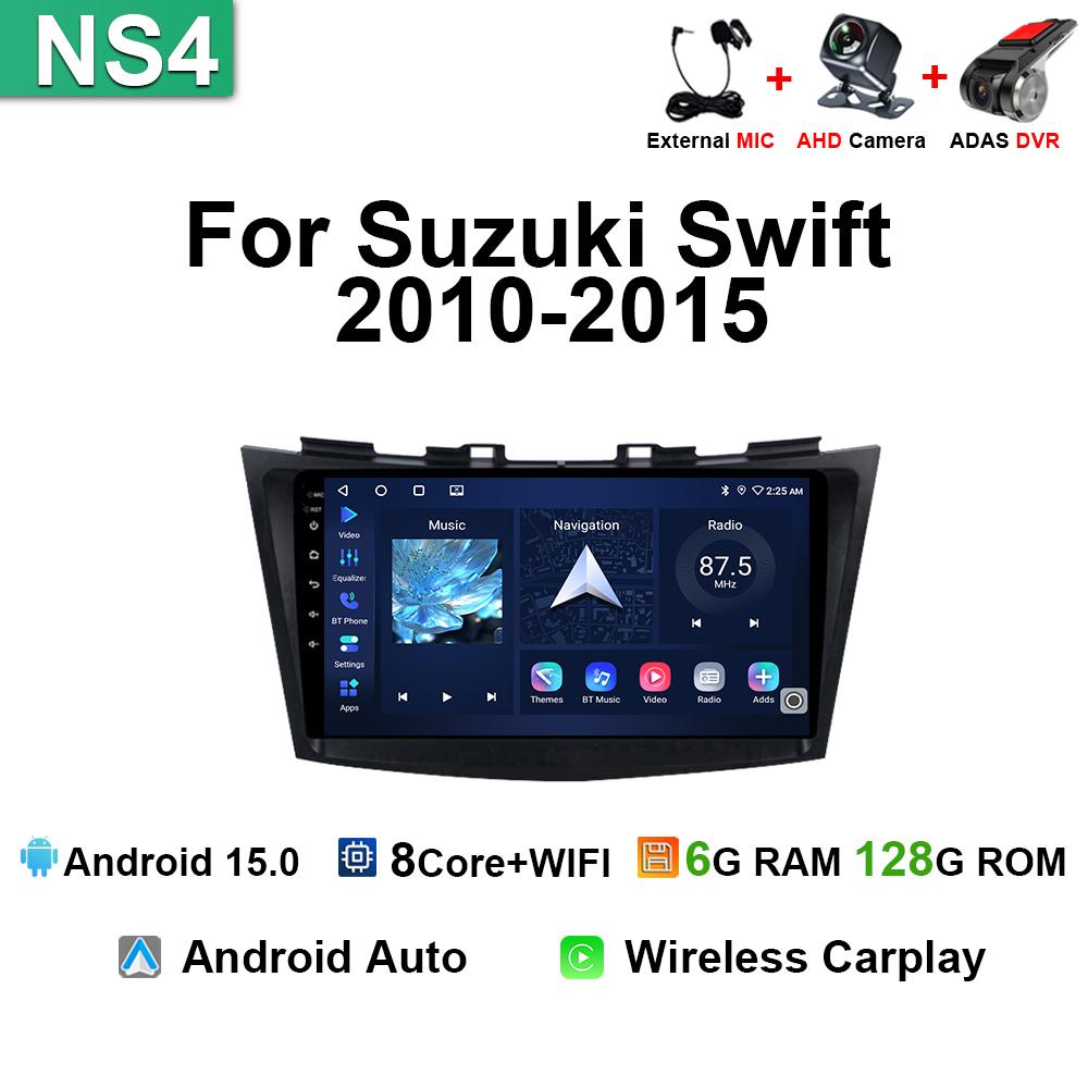 For Suzuki Swift 4 2010 2011-2015 Android 15 Auto CarPlay Car Radio GPS Multimedia DSP Video Player Navigation IPS Touch Screen