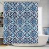 Modern Stripe Blue Shower Curtain Bath Decor for Home, Lightweight Fabric Waterproof Rod Pocket Design (Set)