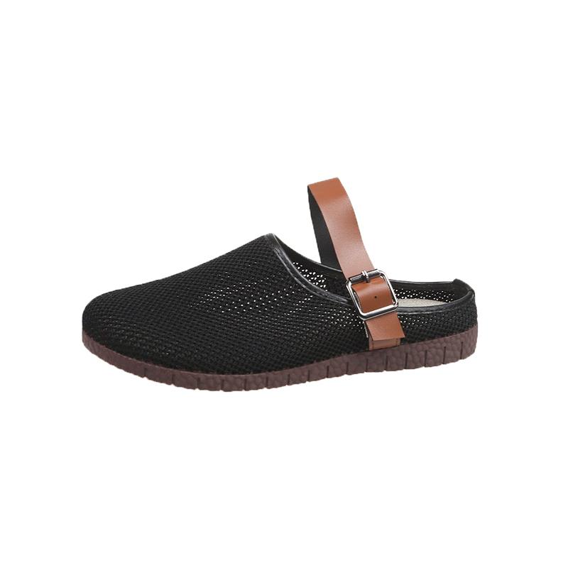 

Shoes for Women 2025 Spring Autumn Fashion New Style Breathable Mesh Hollow Sandals Comfortable Non Slip Vintage Casual Shoes 35 чорний