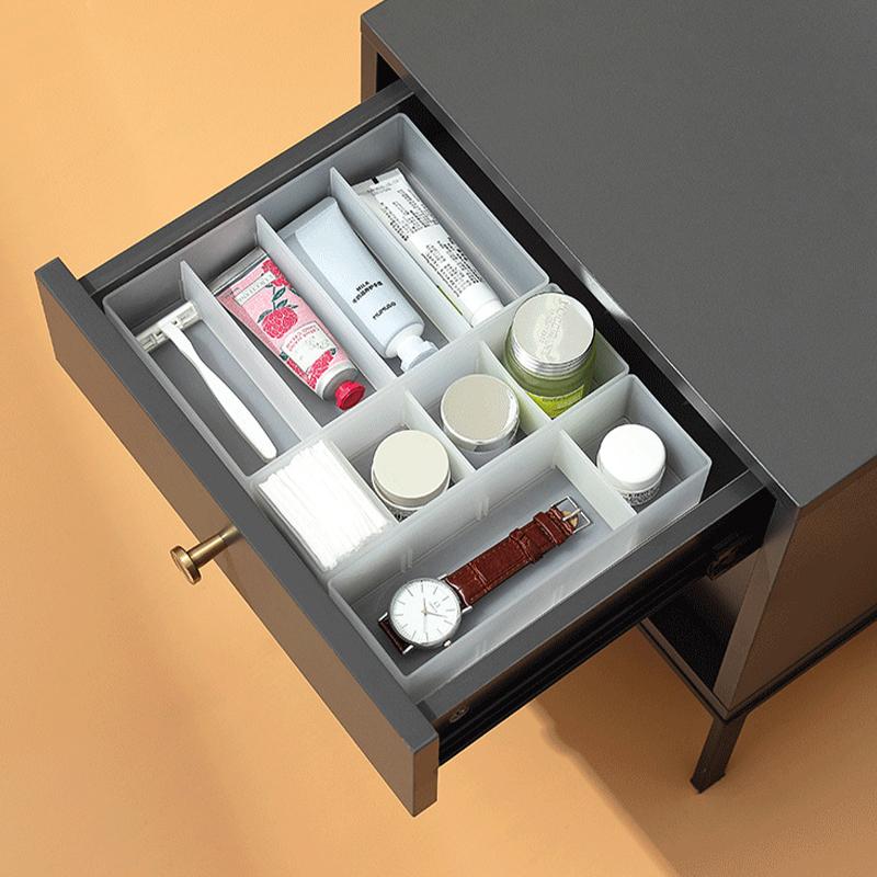 Japanese-Style Multi-Compartment Drawer Organizer With Transparent Tabletop Combinable