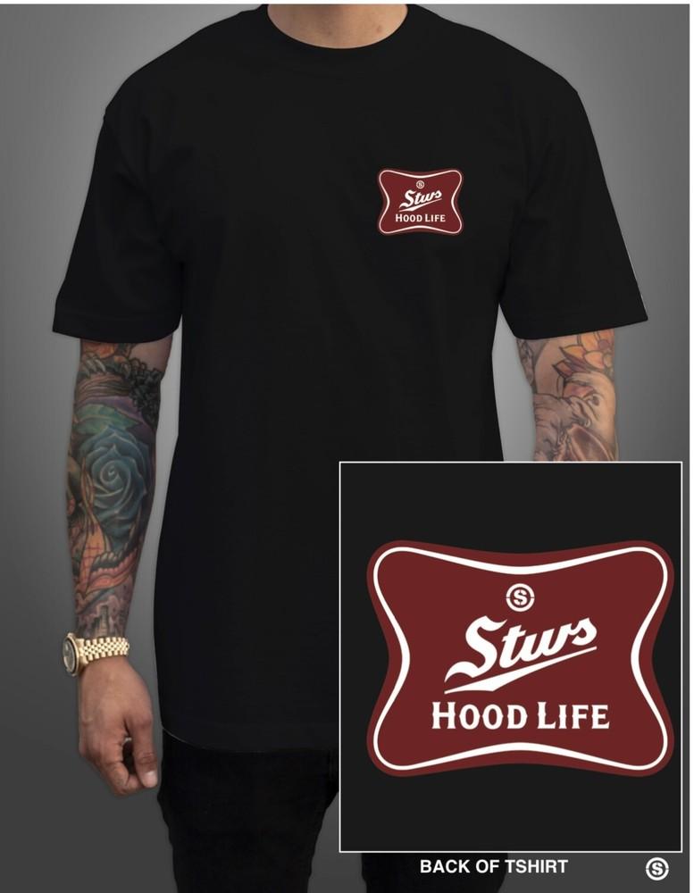 Streetwise Hood Life Graphic T-Shirt Black L-XL-2XL-3XL-4 wbr/ XL-5XL Unisex T-Shirt S